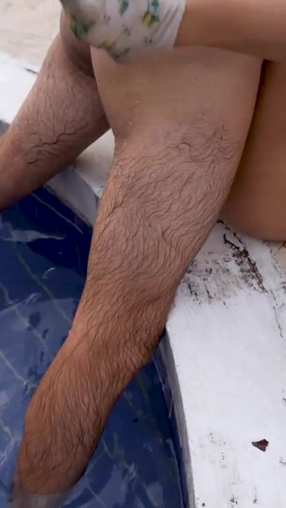 UPS! I'm very stupid being employed I'd better make you a RUSSIAN DICK with my HUGE TITS in the POOL | Clip 2