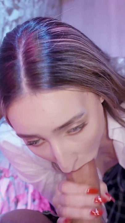 Lula Stochh Gives a Blowjob with a Handjob Included with Xander's Cock