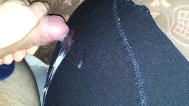 Cum on my GF black pants #2