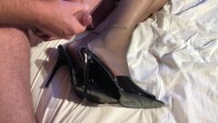 Black Mules and Stockings