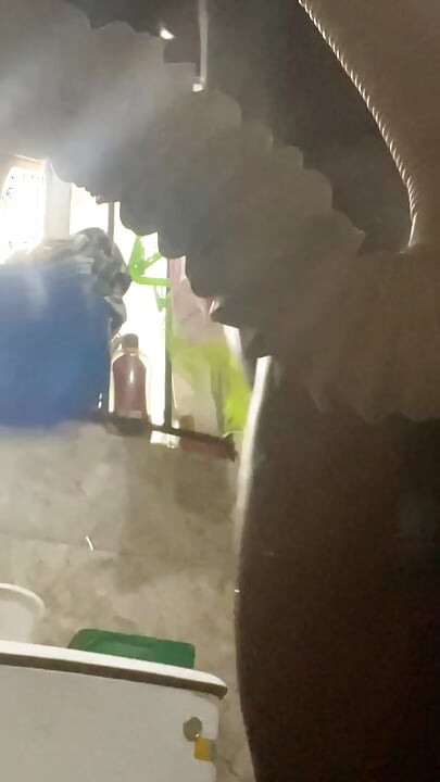 African man in Bathroom for pleasure