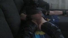 leather lover cums