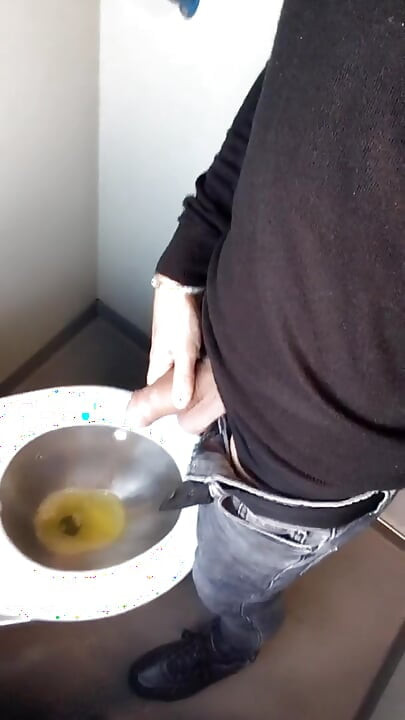 Piss with Low Hanging Balls on the Train Toilet