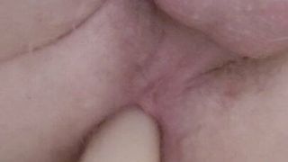Enema, fingering my hairy ginger ass and riding a dildo