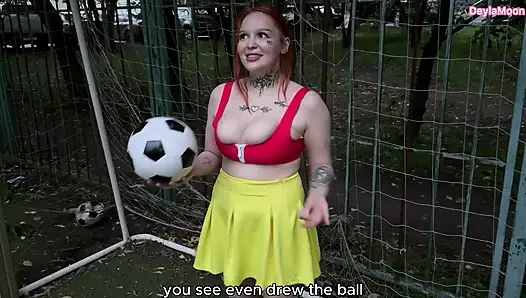 A female soccer player sucked me off in a public place and I came inside her pussy.