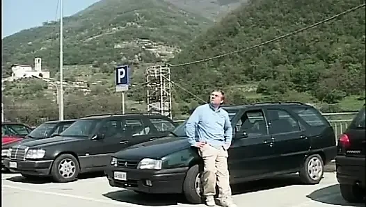Sexy blonde milf pussy fucking in dogging position