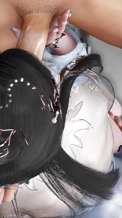 3D σούπερ σέξι μοντέλο cosplay γυμνό φορώντας σέξι φόρεμα γαμήθηκε