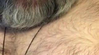 Bearded daddy playing