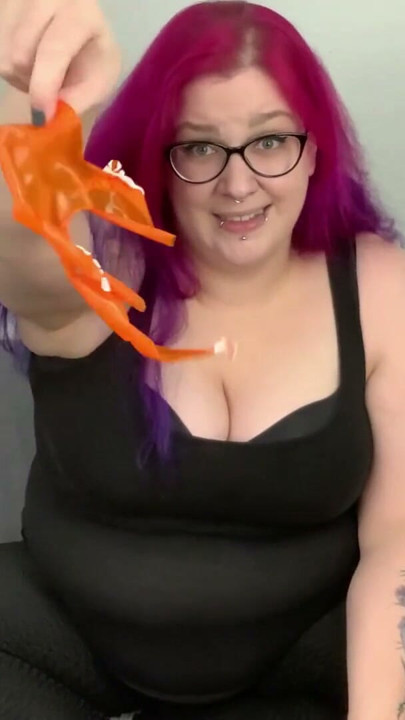 Deutsche Gothic-BBW Abby Strange, looner fetish: blow to pop | Clip 1