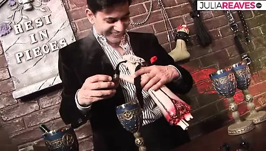 Blonde babe enjoys a deep hard fuck after sucking a monster cock