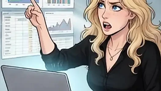 Spicy Cassandra has fun inside office