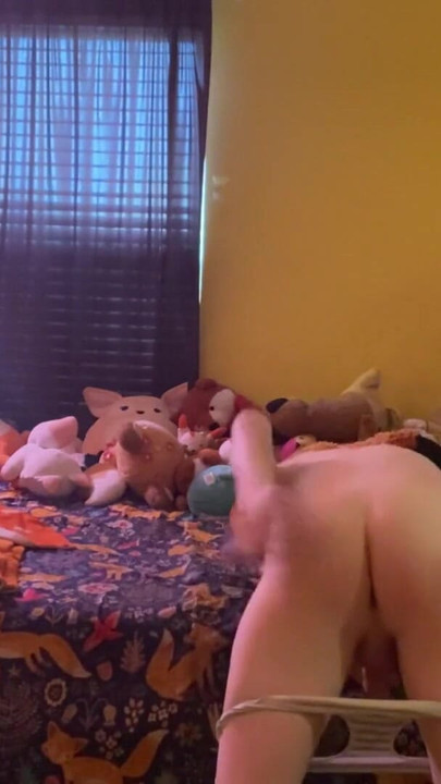 Emotional moment from "FoxieHikari's Sexy Striptease In Bra and Striped Panties"
