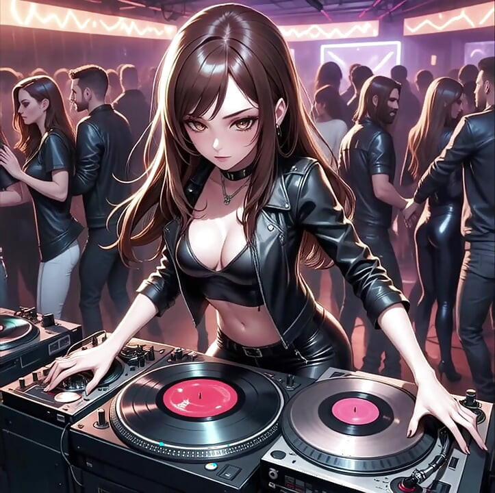 Anime Sexy DJ Synthwave Retrowave Electro AI