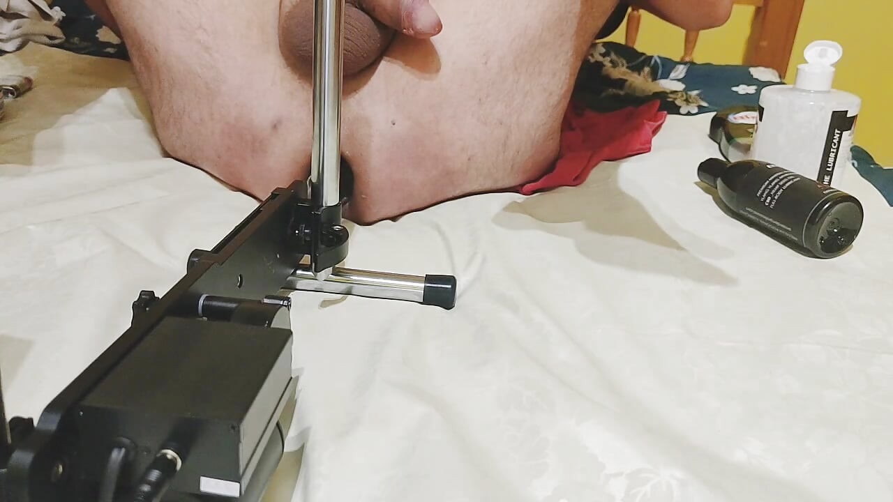 Anal gape with monster dildo