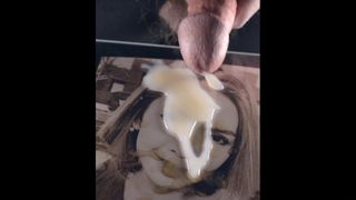 cumtribute cum tribute slow motion on woman's face