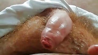 UK Mature Hairy Daddy Bear wanks huge load and rubs it all over his body.  UKHB