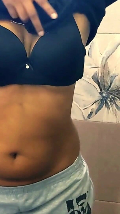 Curvy girl show her body before shower part one | Clip 1
