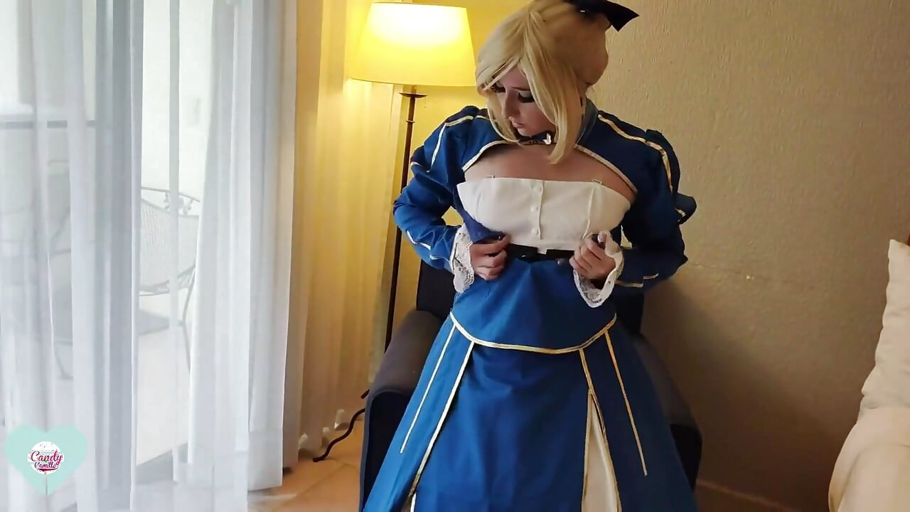 Artoria saber fışkırtma-ahegao kader cosplay'e kadar sohimi vibratörünü amında kullanıyor