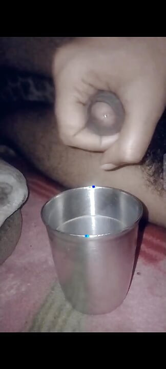 American straight hard dick jerking off Cumshot in glass