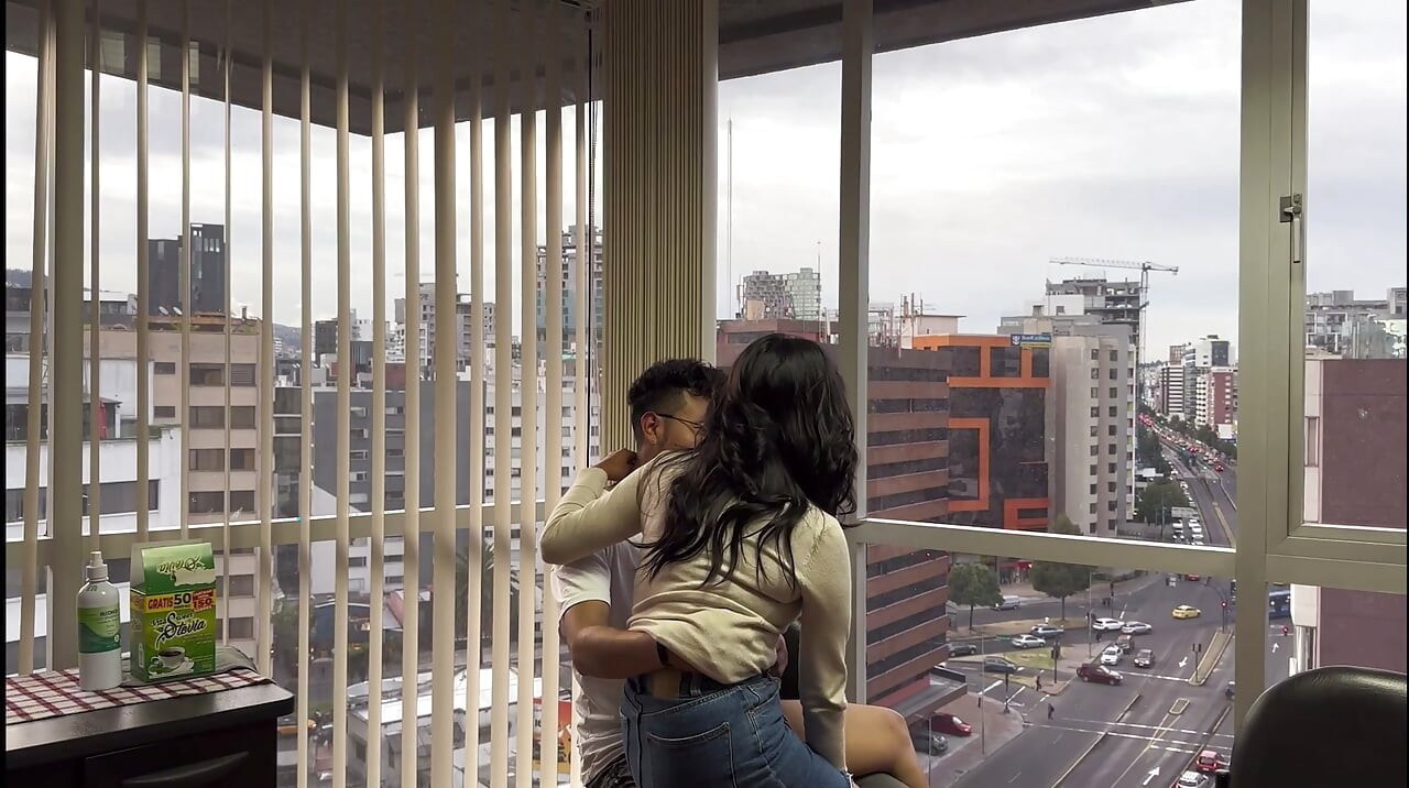 Sexy big ass fucked on desk when boss comes out