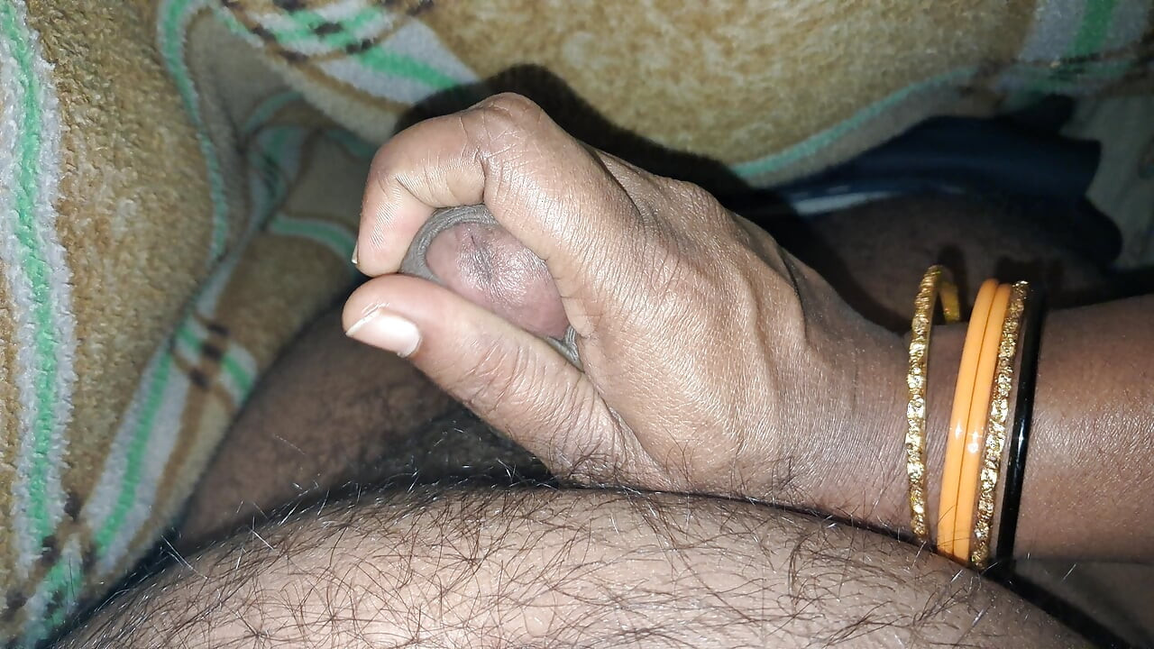 Indian wife masterbate my dick till cumshot
