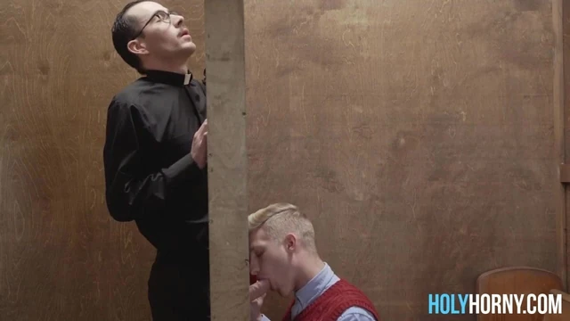 Blonde Twink Barebacked In Confessional Booth