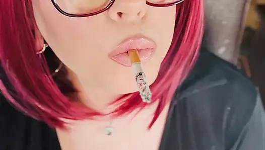 Miss Tina Snua Loves To Dangle Her Cigarette! Smoking Smoker Glasses