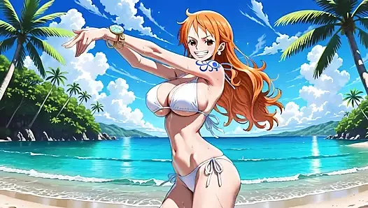 One Piece Babes - One Piece female characters dancing in bikini topless and nude