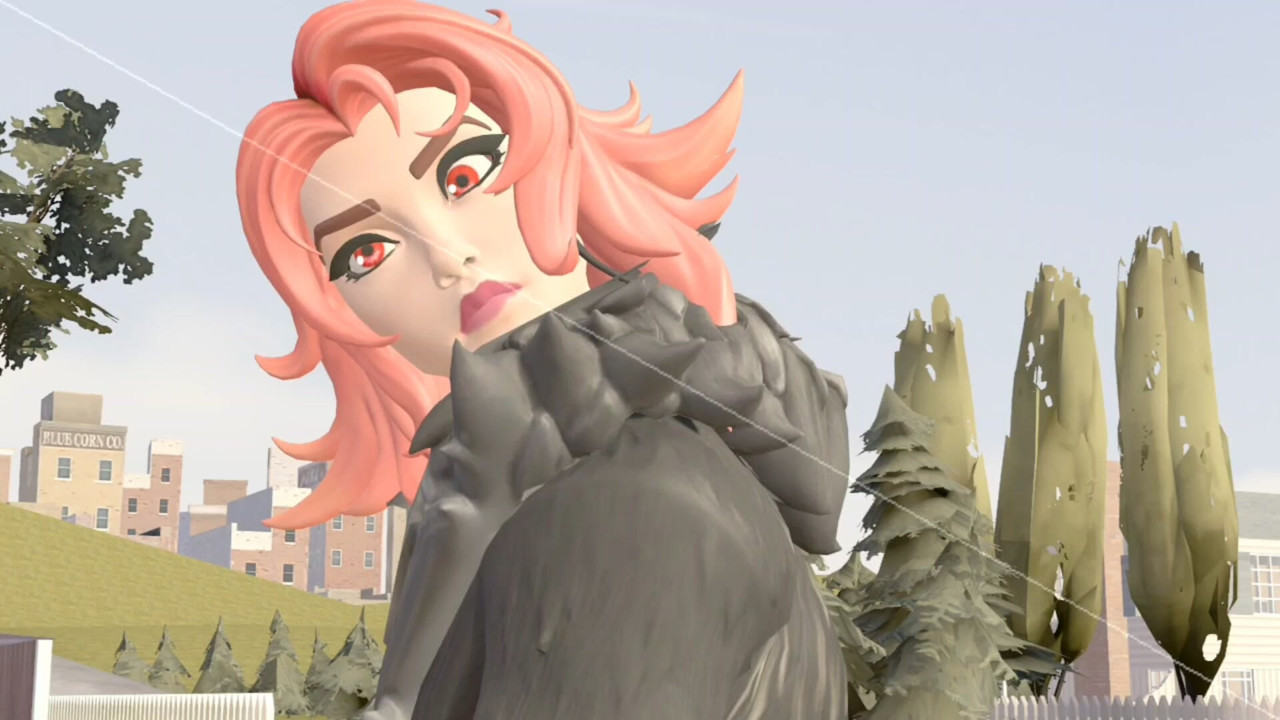 Escena sexy con efecto 3d de personaje sexy