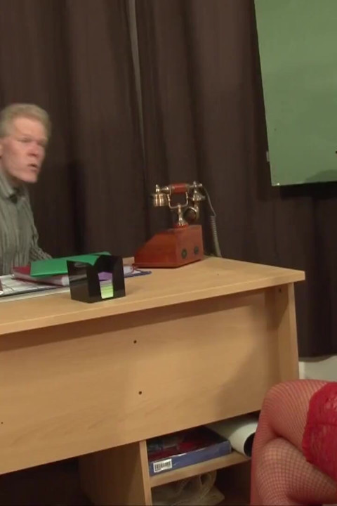 Hot redhead gets pounded by two hard dicks