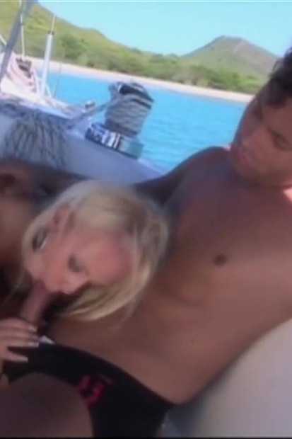 Hot babes playing with their boyfriends on a cruise