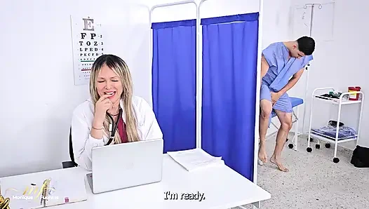 Azgın doktor genç hastasını tıbbi ofisinde sikiyor - Monique Fuentes ve Lian Grey