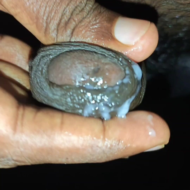 Playing with my dick and cumming at night