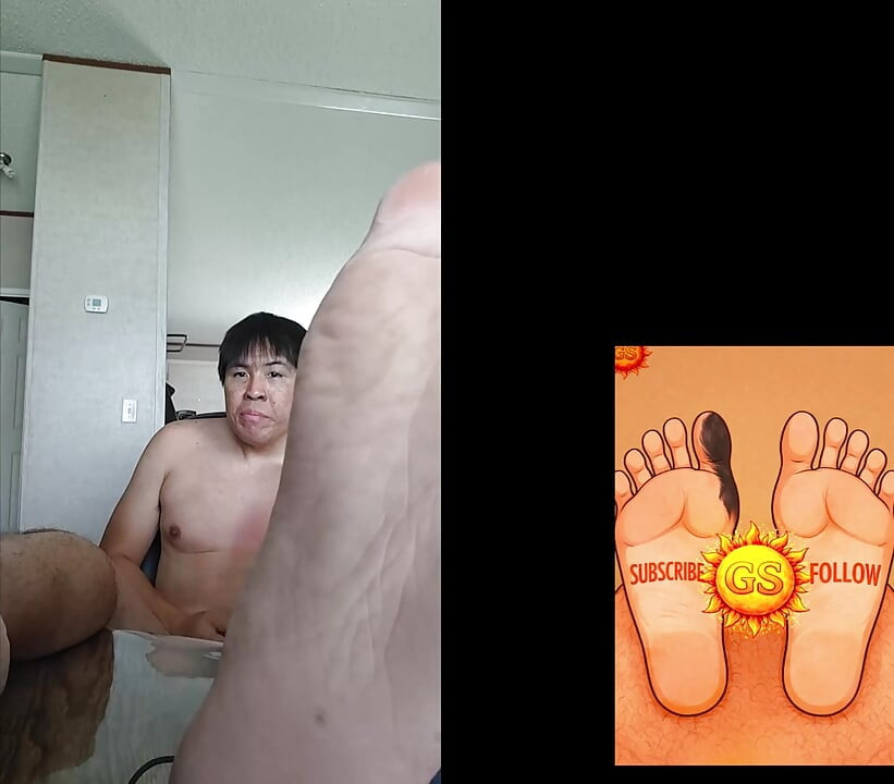 Watching something and wank plus foot