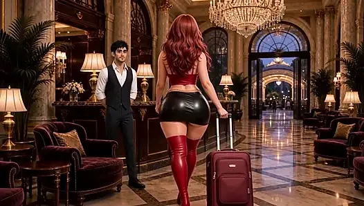 Sexy Guest with Hotel Room Service, She Didn’t Let Him Leave (AI Generated)