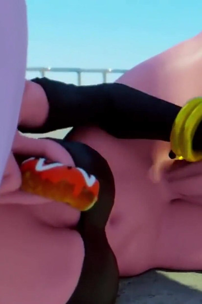 Android 21 Jerks Herself off and Cums Everywhere, Hard Cock Futa Zarya Creampies Deeply in Big Breast Mei