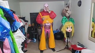 PVC cosplay Kigurumi kötözős vibrátor kísérlet