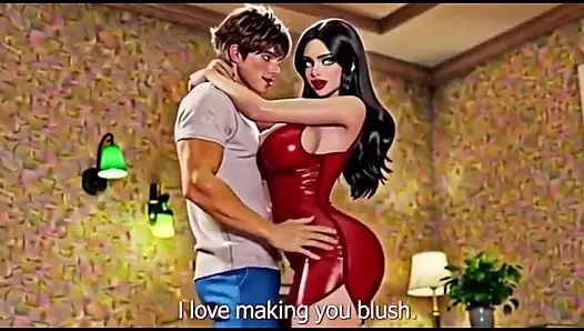 Seksi üvey anne genç üvey oğlunu büyük göğüsleri ve götüyle baştan çıkarıyor