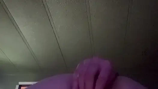 Orgasm forces dildo out of this tight bent over pussy