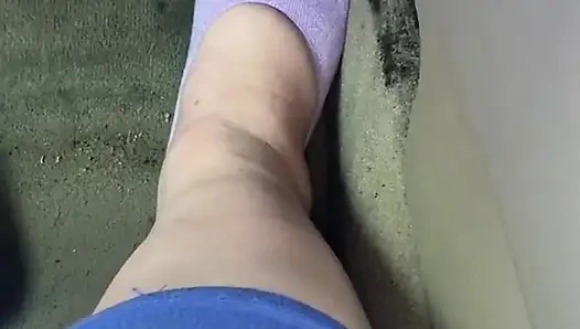 Pedal Pumping in Purple Socks