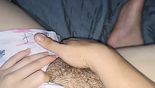 My stepdaughter lets me masturbate her pussy