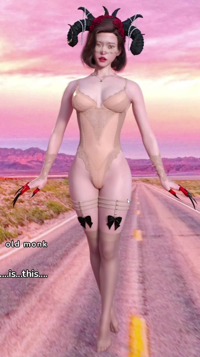 Zgodna crtana igra seksi devojka želi jako da se jebe