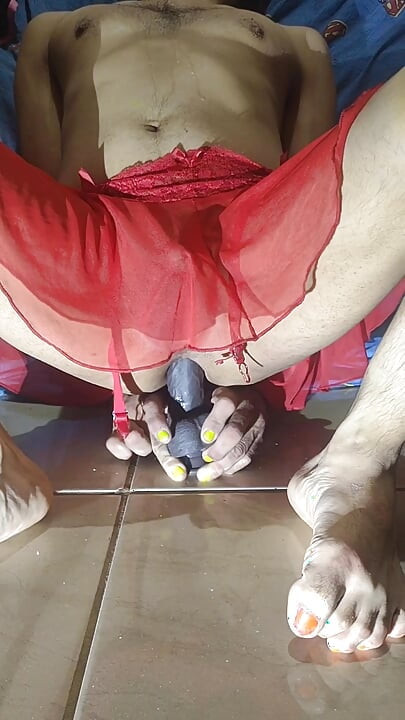 Straight in skirt and curious gay alone