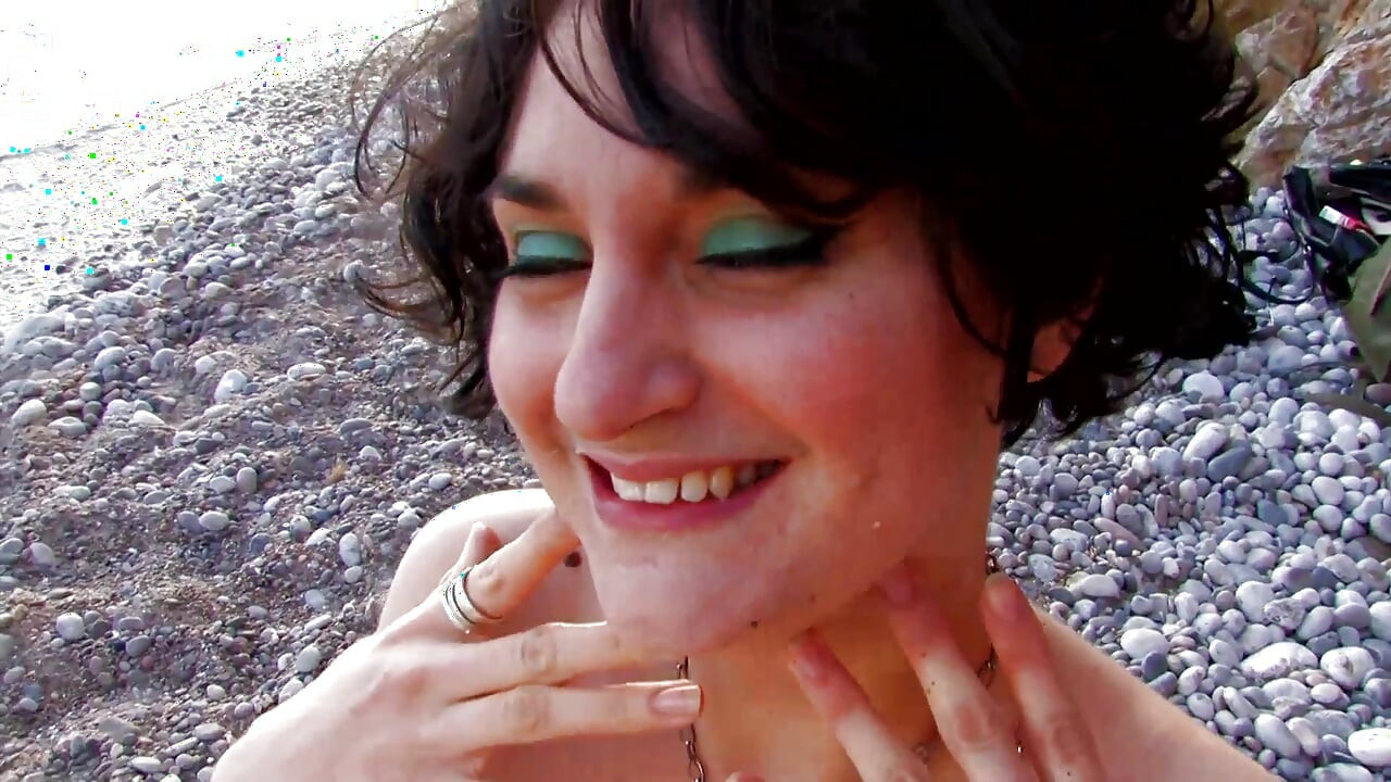 Small tits brunette ass fucked and squirt at the beach