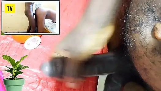 Hot male masturbation while watching porn movie acted by Dicksex & Givensex wet pussy, Enjoyed till my hard core got CUM