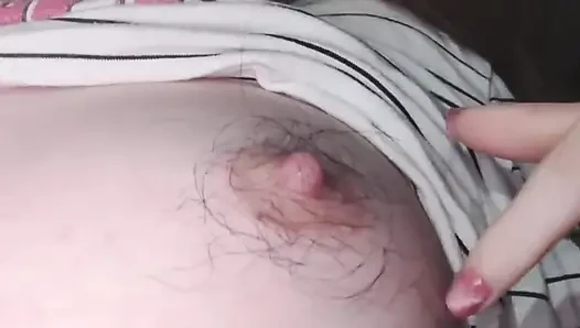 Playing with My Hairy Nipples