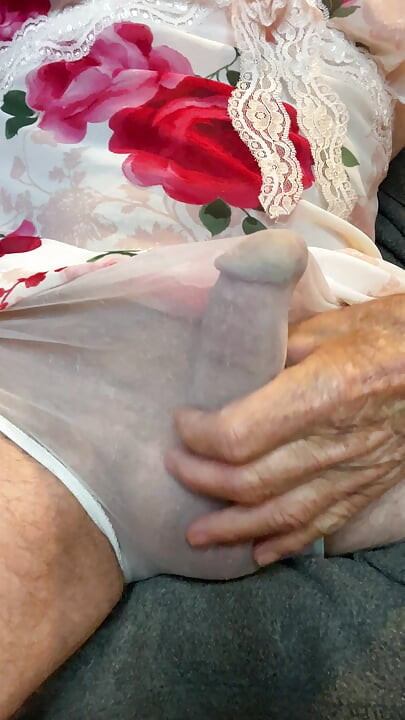 Flowered nightie and chiffon panties!