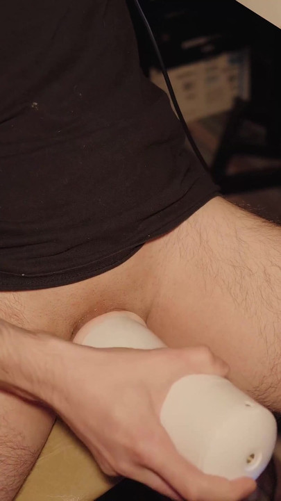 Emotional moment from "I jerk off with an electronic masturbator and think about your wife. Loud orgasm from Noel Dero"