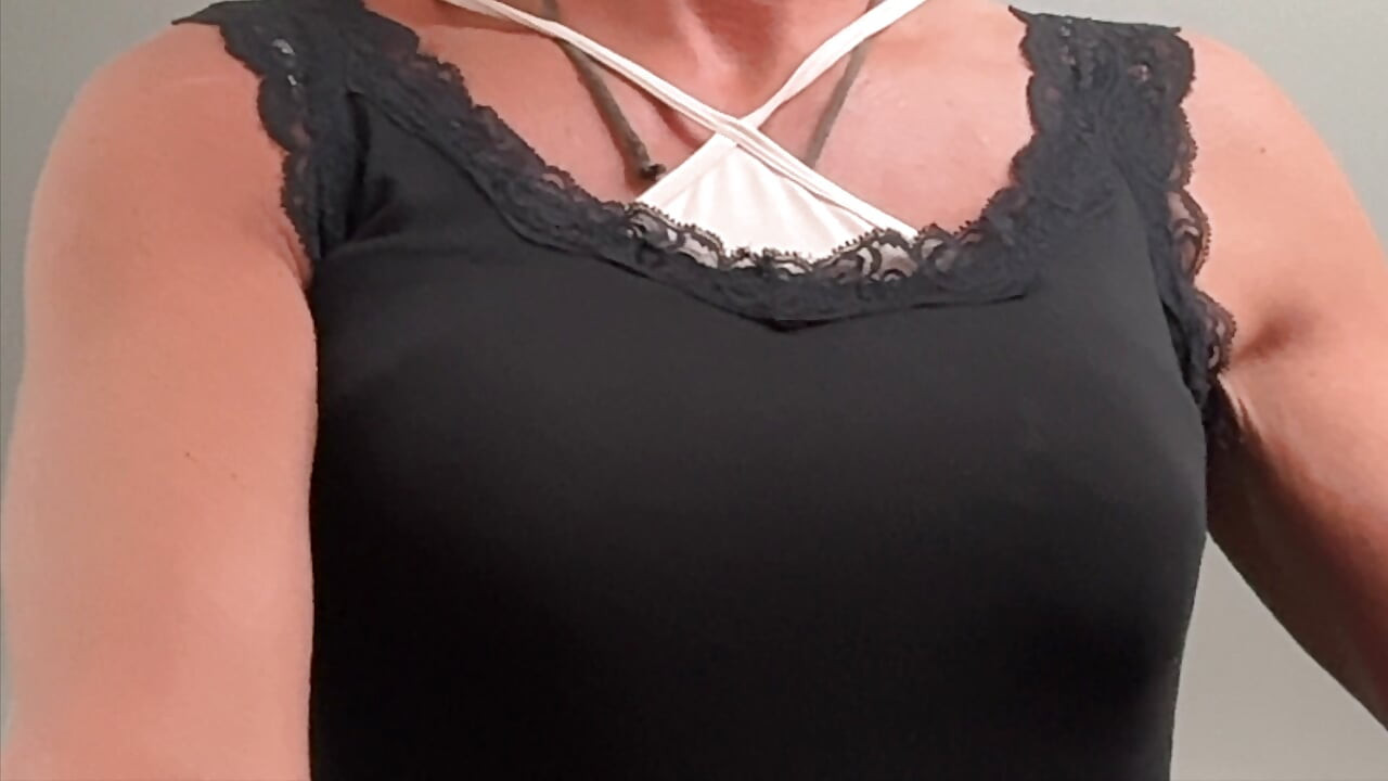 Pretty sissy Xunami shows her cute lingerie closeup