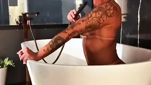 Naughty girl masturbating in the hydro